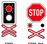 Railway crossing red flashing signal