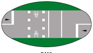 Bicycle crossing guidelines marking