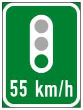 Co-ordinated traffic signals sign