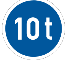 Vehicles exceeding mass only sign