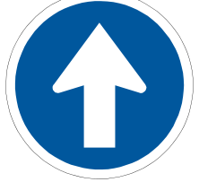Proceed straight only sign