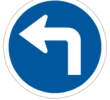 Turn left sign