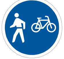 Pedal cycles & pedestrians only sign — variant R114