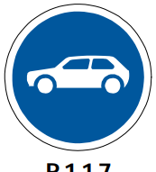 Motor cars only sign
