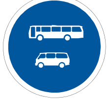 Buses & minibuses only sign