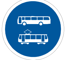 Buses & trams only sign