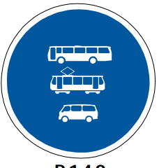 Buses, trams & minibuses only sign