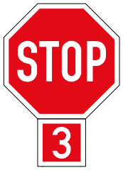 3-Way stop sign