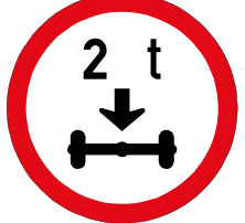 Axle massload limit sign