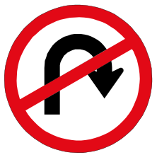 U-turn prohibited sign