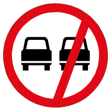 Overtaking prohibited sign