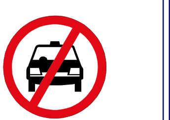 Taxi prohibited sign