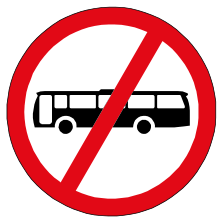 Bus prohibited sign