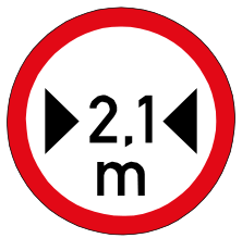 Width limit sign