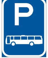 Bus parking reservation sign