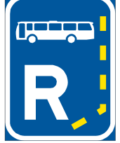 Bus lane reservation begins sign
