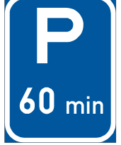 Limited parking reservation sign