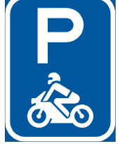 Motor cycle parking reservation sign