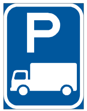 Goods vehicle parking reservation sign
