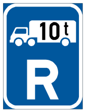 Goods vehicle over indicated GVM reservation sign