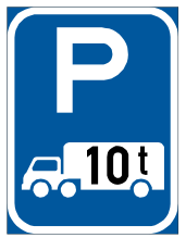 Goods vehicle over indicated GVM parking reservation sign