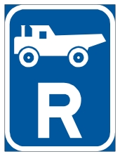 Construction vehicle reservation sign