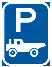 Construction vehicle parking reservation sign