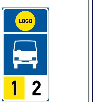 Minibus stop reservation sign