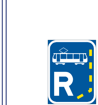 Tram lane reservation begins sign