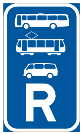 Bus, minibus & tram reservation sign
