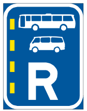 Bus & minibus lane right reservation sign