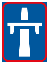 Single-carriageway freeway begins sign