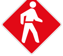 Pedestrian priority sign