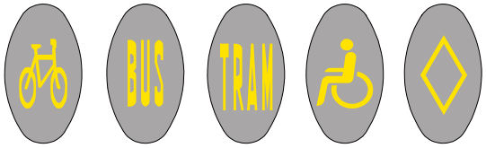 Exclusive use lane symbol marking