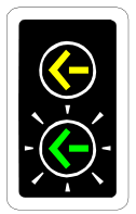 Left-turn flashing green arrow signal