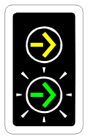 Right-turn flashing green arrow signal