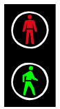 Pedestrian red and green man signal