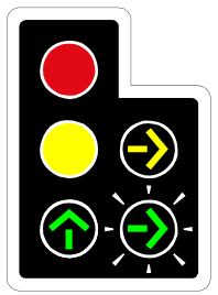 Traffic signal with multiple direction arrows — variant S14