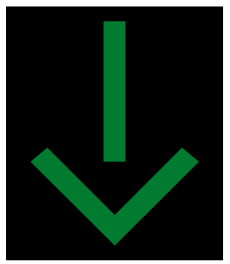 Overhead lane control green arrow