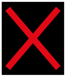 Overhead lane control red cross