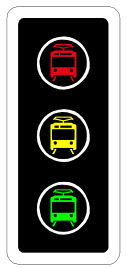 Tram traffic signal face