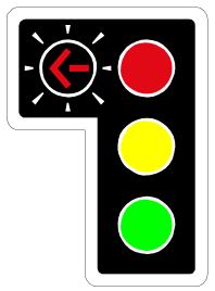 Traffic signal face with left-turn red arrow