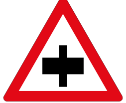 Secondary crossroad sign