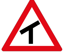 Skew T-junction sign