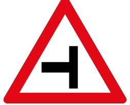 Side road junction sign