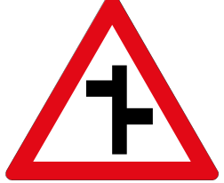 Staggered junction sign