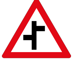 Staggered junction sign — variant W110