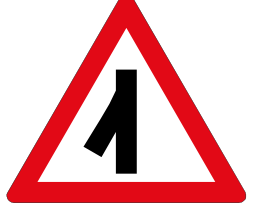 Sharp junction sign — variant W112
