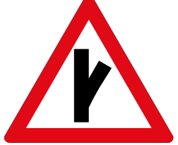 Sharp junction sign — variant W113