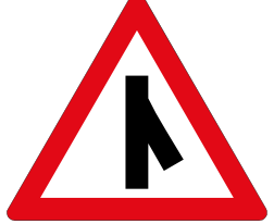 Sharp junction sign — variant W114